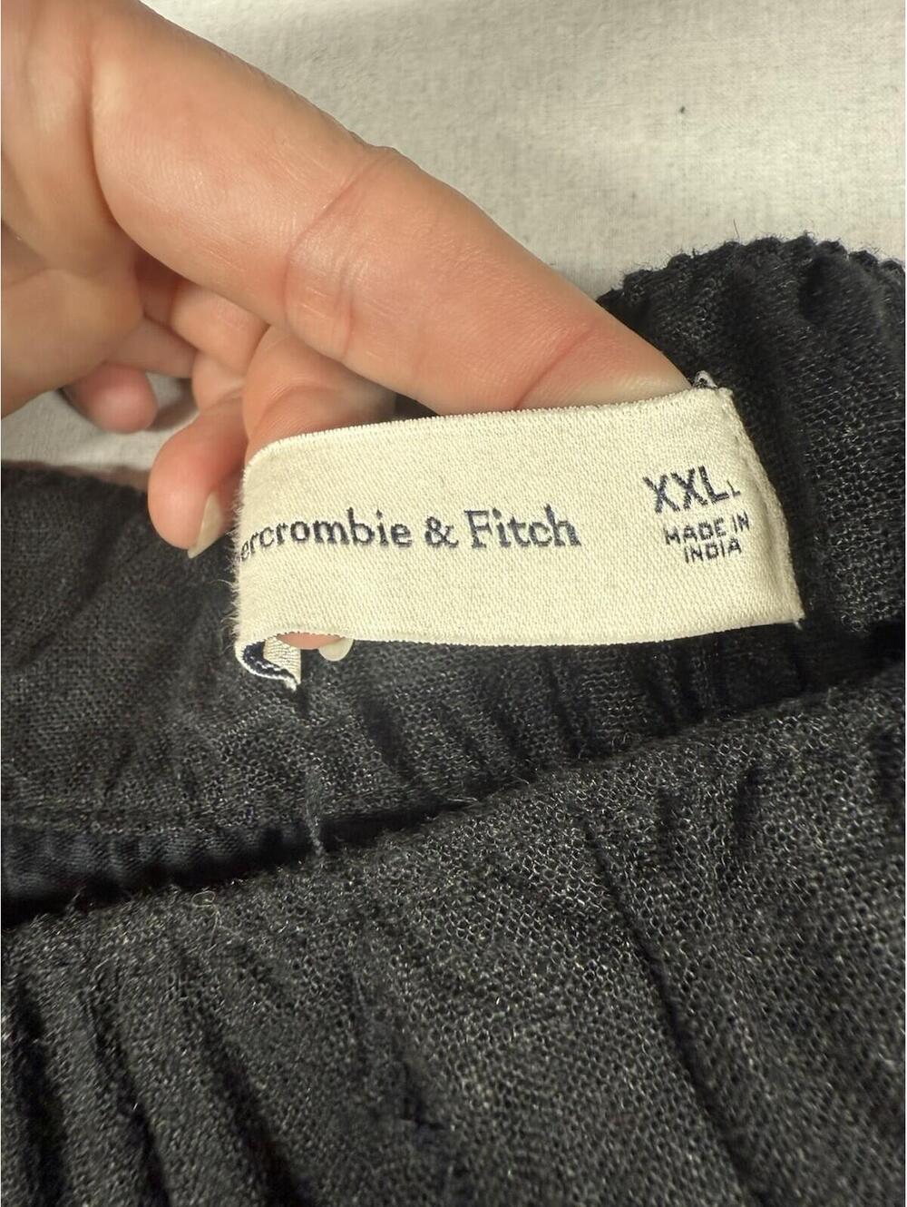 Abercrombie & Fitch Pants Women‎ Sz XXL 41x30 Black Wide Leg Lined Linen Blend - Picture 5 of 11